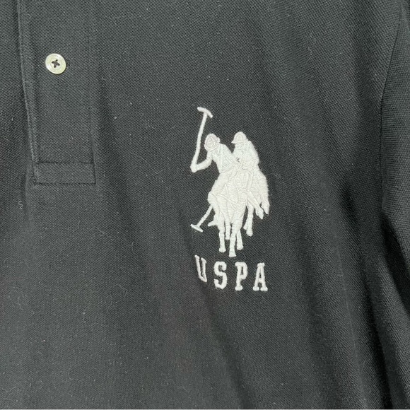 Two U.S. POLO ASSN. Embroidered Big Pony #3 Collard Shirt Men's Med Black& Blue - Picture 13 of 16